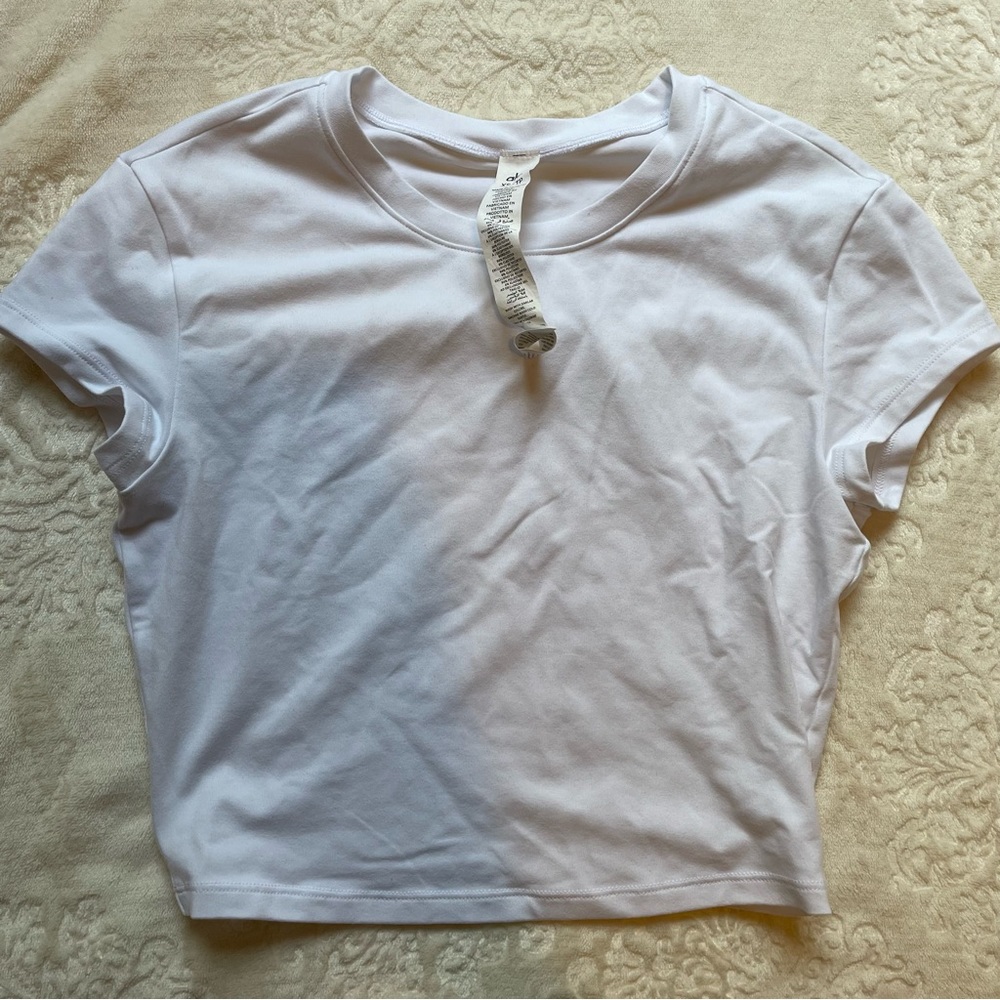 ALO Yoga White Crop Top